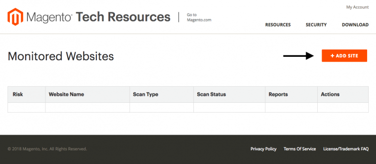 Magento Security Scan Dashboard