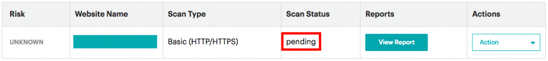 Magento Security Scan Dashboard - Scan Pending