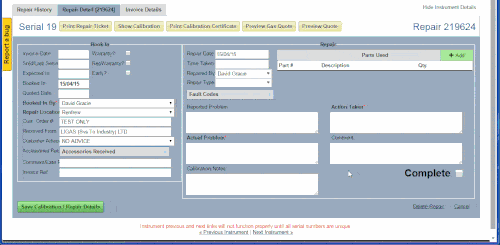 GMI Instrument Web App Screenshot